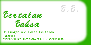 bertalan baksa business card